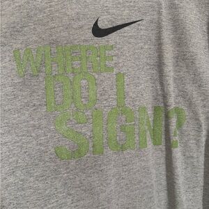 Nike Heather Gray Tee with Green Text